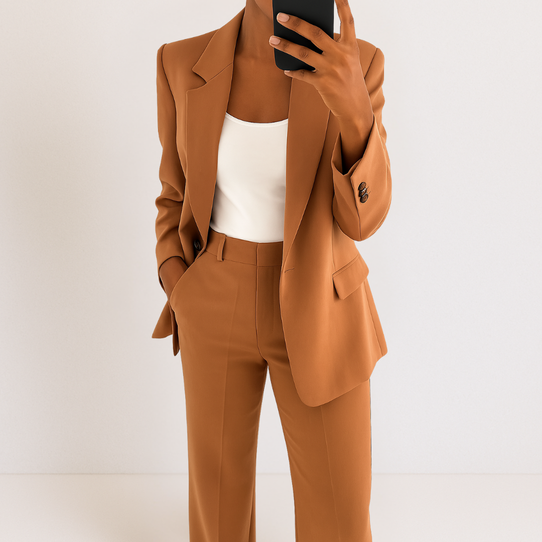 Fitted blazer and trousers set