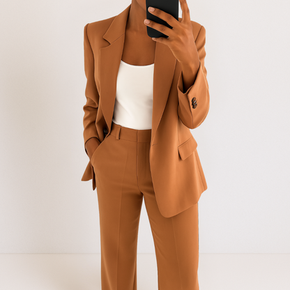 Fitted blazer and trousers set