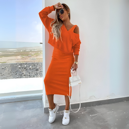 Luxe Regina™ V-Neck Sweatshirt Top Suit Set