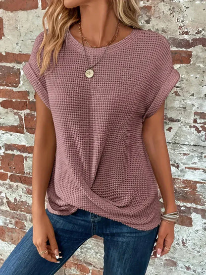 Elegant Crew Neck Blouse