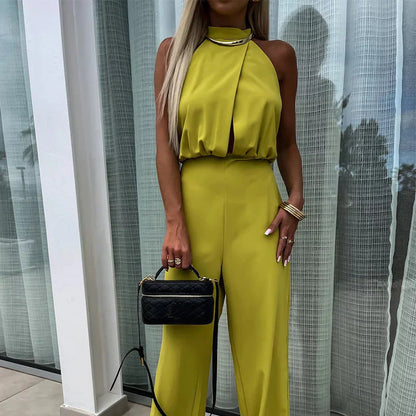 Elegant Sleeveless Solid Jumpsuit