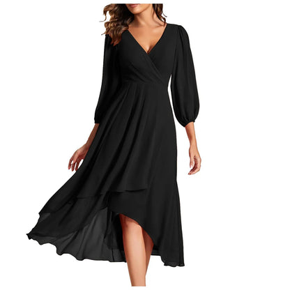 Luxe Regina™ – V-Neck Dress